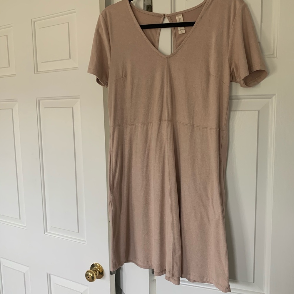 Pink faux suede dress size small